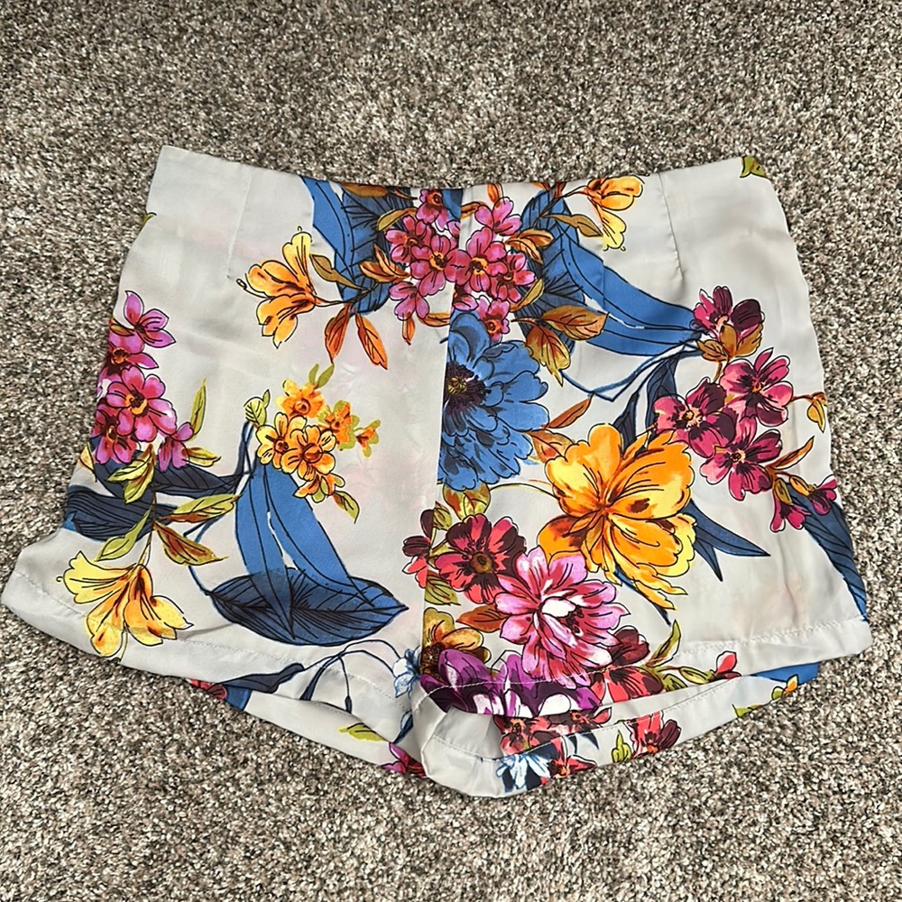 Grey floral shorts